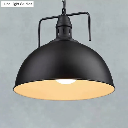 Black Iron Industrial Pendant Light With Vent - Perfect For Restaurants