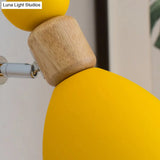 Dome-Shaped Metallic & Wooden Macaroon Wall Sconce Light For Kids Bedroom