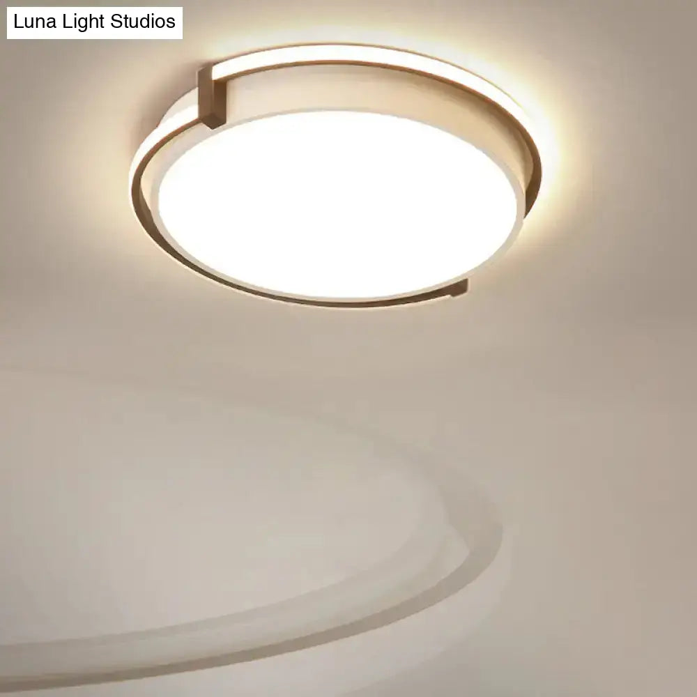 Dorm Room Led Flushmount Ceiling Light With Minimalist Design And Acrylic Shade (Grey/White) -