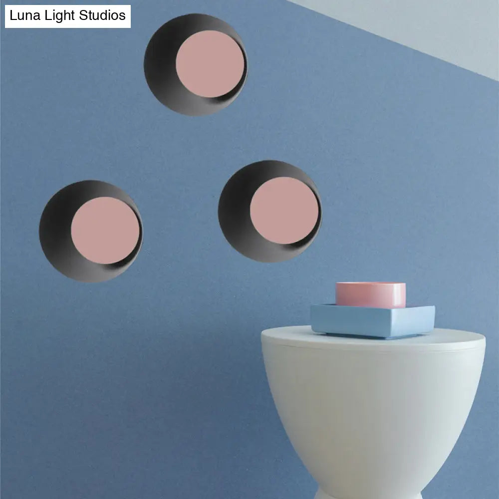 Dot Sconce Light: Macaron Style Metal Candy Colored Wall Lamp For Study Room & Kitchen Pink / 10