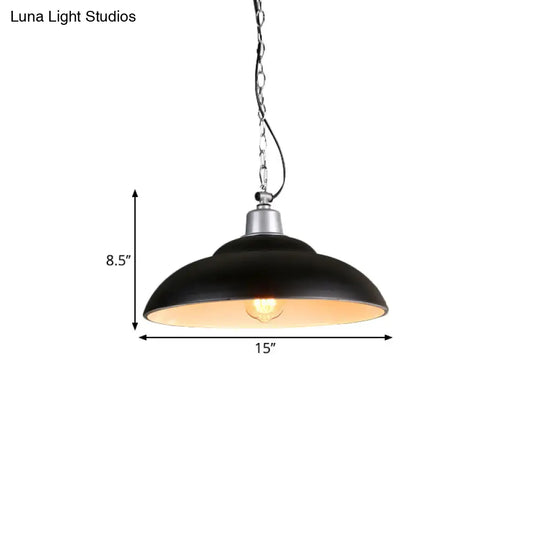 Double Bubble Pendant Lamp - Industrial Black Metal Suspension Lighting For Kitchen