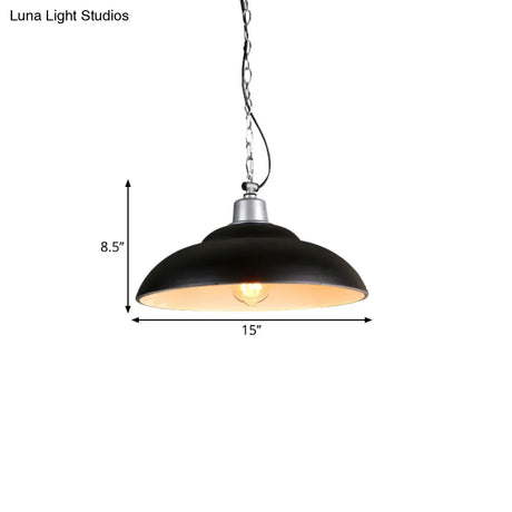 Double Bubble Pendant Lamp - Industrial Black Metal Suspension Lighting For Kitchen