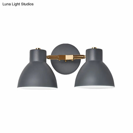 Double Shade Gray/Green Nordic Wall Sconce With Metallic Finish - Perfect Living Room Lighting