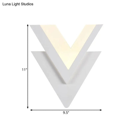 Double-V Acrylic Led Wall Sconce Light Fixture In Warm/White For Simplicity The Bedroom
