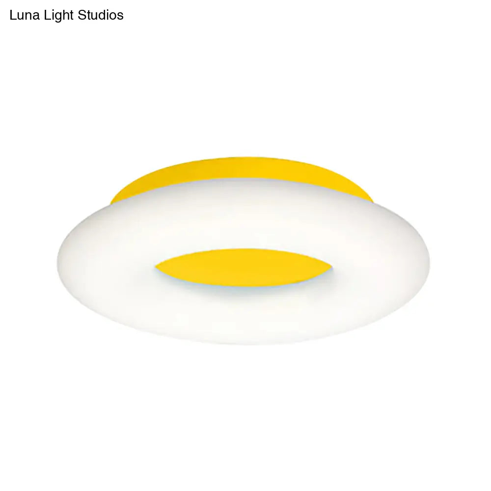 Doughnut Cartoon Flush Mount Ceiling Light For Kindergarten