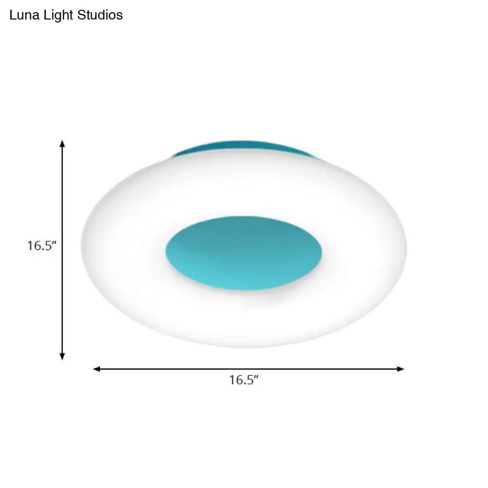 Doughnut Cartoon Flush Mount Ceiling Light For Kindergarten