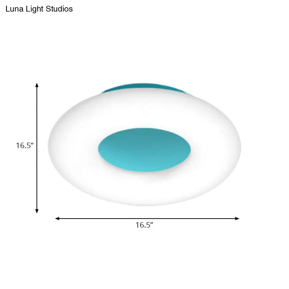 Doughnut Cartoon Flush Mount Ceiling Light For Kindergarten