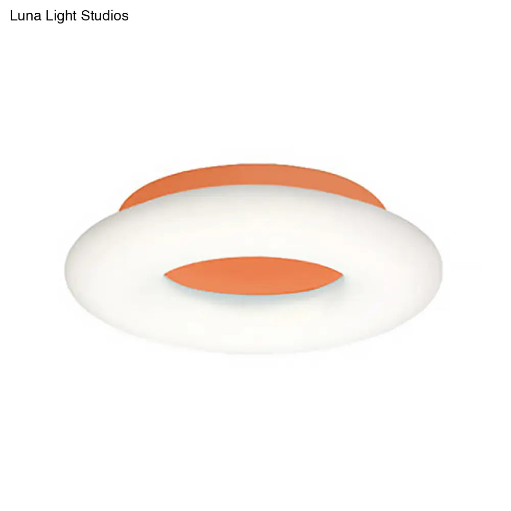 Doughnut Cartoon Flush Mount Ceiling Light For Kindergarten