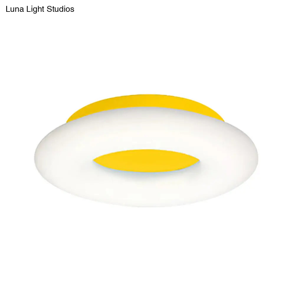Doughnut Cartoon Flush Mount Ceiling Light For Kindergarten