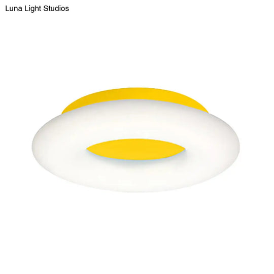 Doughnut Cartoon Flush Mount Ceiling Light For Kindergarten