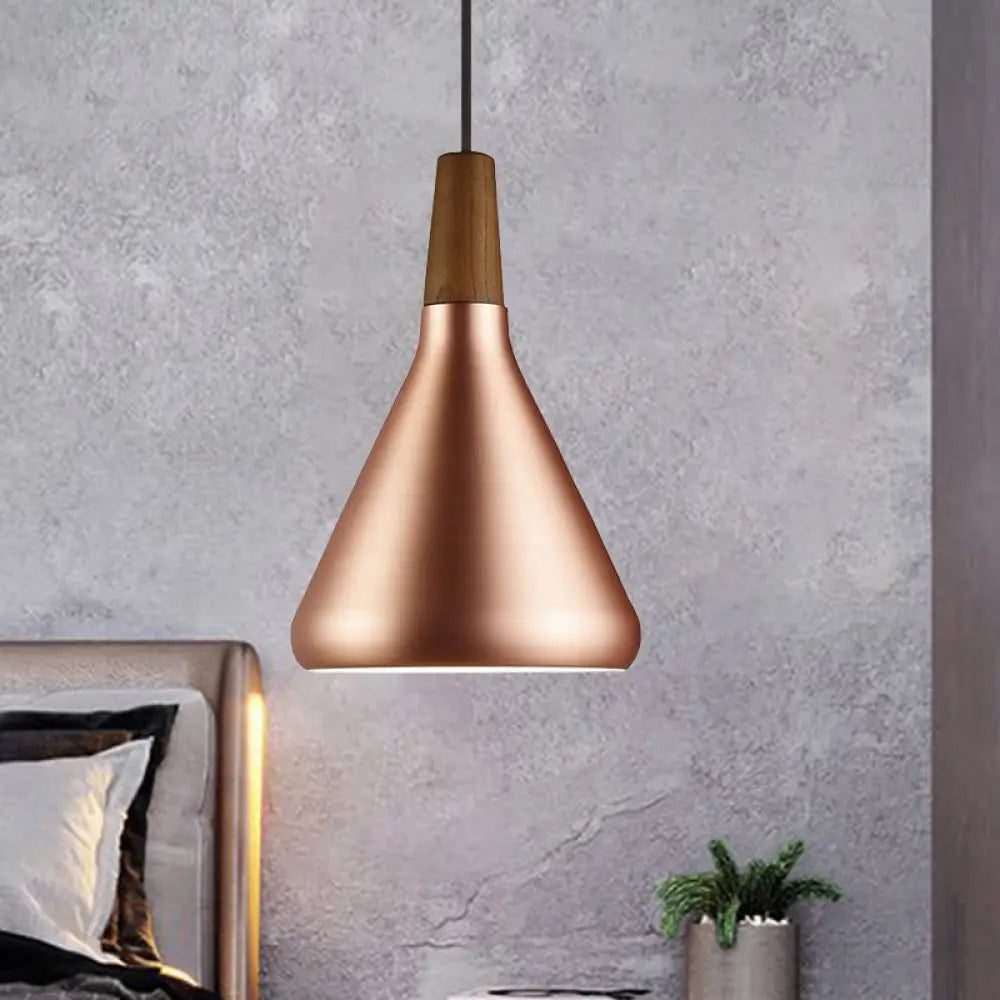 Down Lighting Industrial Restaurant Pendant - 7’/10.5’/16’ Width 1 Head Flared Aluminum Shade