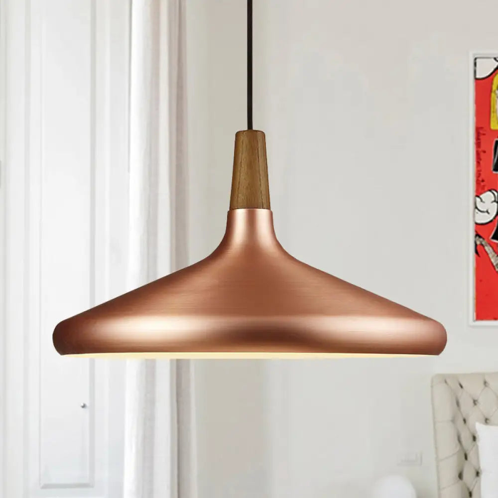 Down Lighting Industrial Restaurant Pendant - 7’/10.5’/16’ Width 1 Head Flared Aluminum Shade