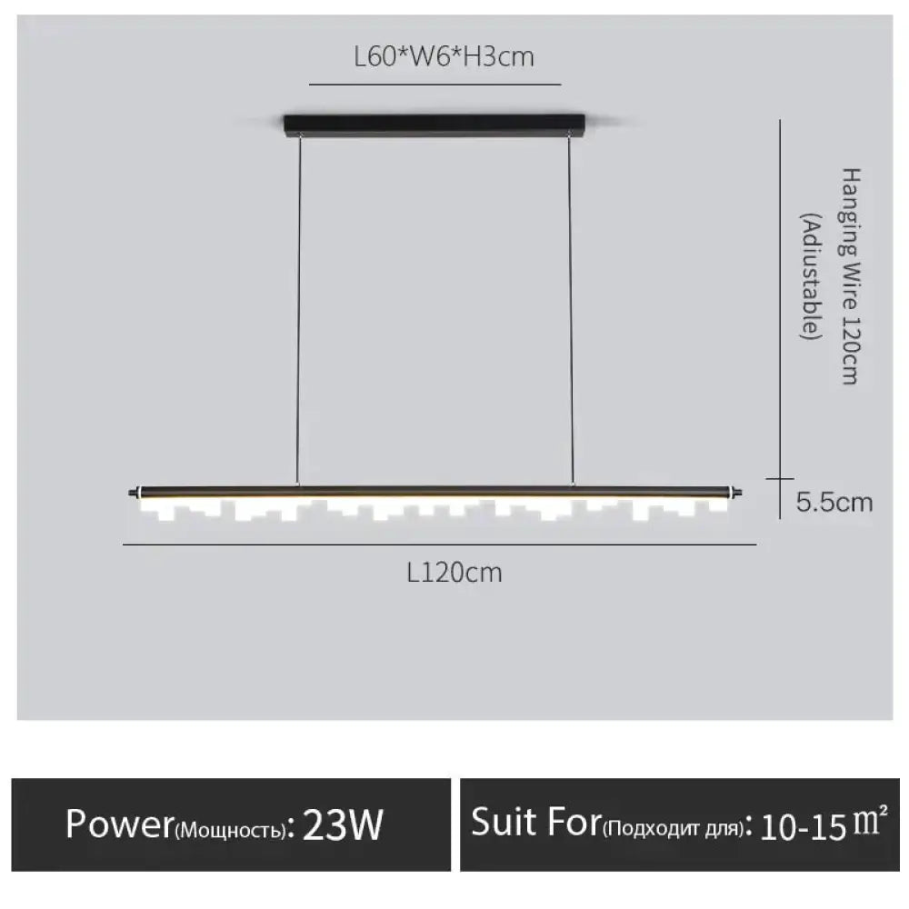 Drift - Nordic Dining room kitchen island pendent lamp Black-L120CM / warm light 3000K pendant Light