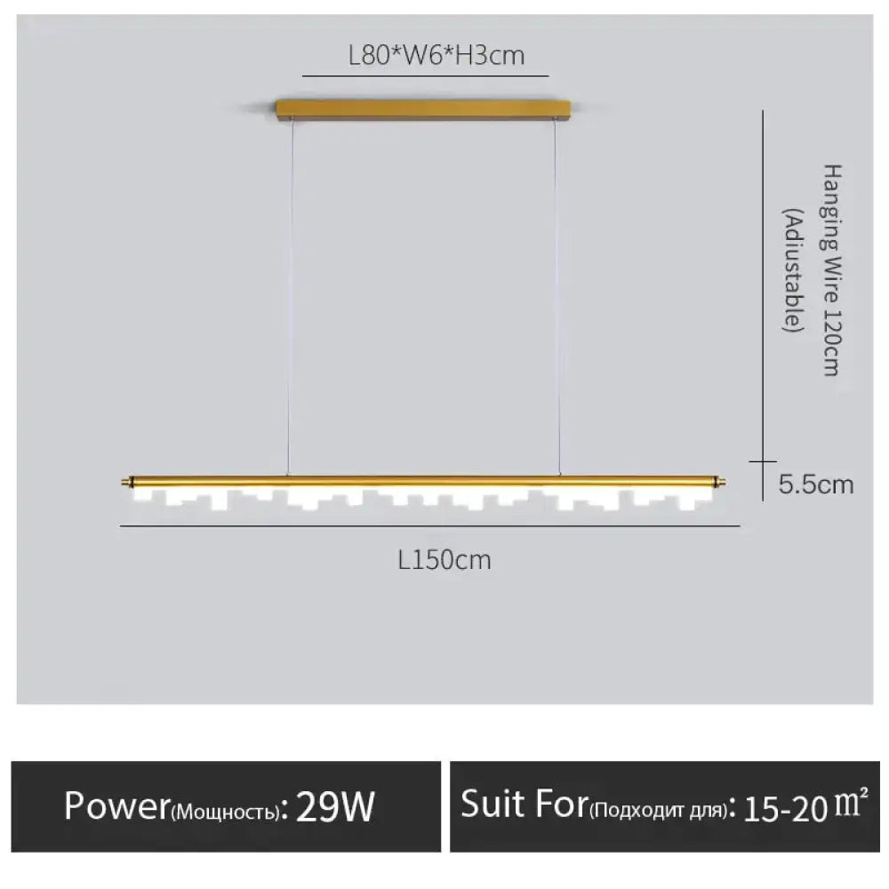 Drift - Nordic Dining room kitchen island pendent lamp Gold-L150CM / warm light 3000K pendant Light