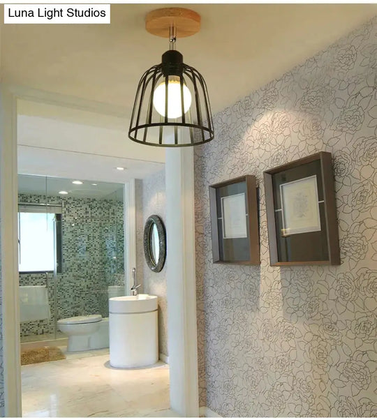 E27 Iron 5W Ceiling Lamp Shade Light Covers And Shades Triangle Metal Lampshades 180 Degree Turn