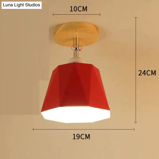 E27 Iron 5W Ceiling Lamp Shade Light Covers And Shades Triangle Metal Lampshades 180 Degree Turn