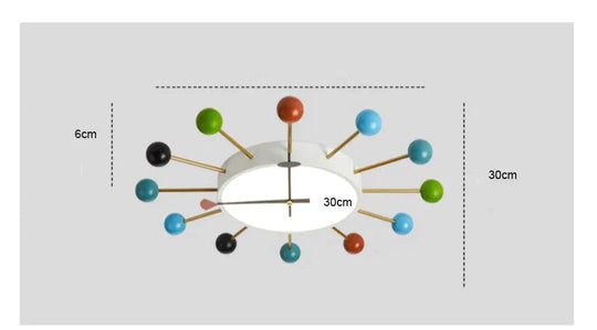 Nordic Personality Macaroon Color Bedroom Led Ceiling Lamp