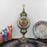 Ellie - Handcrafted Vintage Glass Ball Desk Lamp | 1 Head Nightstand Light In Beige