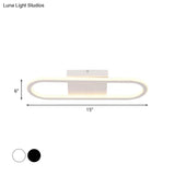 Ellipse Led Ceiling Light - 15’/19’ Metal Flush Mount Simple Black/White Design White/Warm Glow
