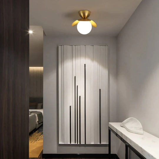 Emerson - Nordic Flower Corridor Aisle Lamp All Copper Cloakroom Deckenleuchte