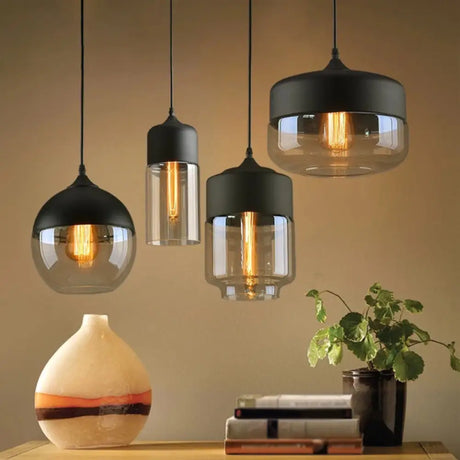 Emma - Retro Industrial Style Glass Pendant Ceiling Lights For Restaurant