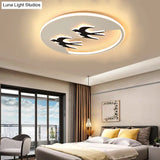 Energy - Saving Led Bird Flush Mount Light For Kids’ Bedrooms - Animal Inspired Ceiling Lamp