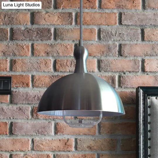Extendable Industrial Ceiling Pendant With Chrome/Red Aluminum Dome And Handle
