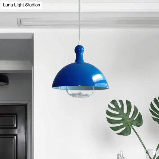 Extendable Industrial Ceiling Pendant With Chrome/Red Aluminum Dome And Handle