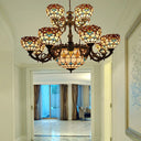 Extra Large Baroque 26/13-Light Art Glass Chandelier In Brown For Living Room 13 /
