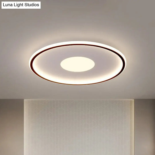 Extra-Thin Led Flush Mount Ceiling Light For Living Room - Modern Acrylic Design Black-White / 12