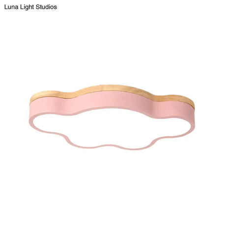 Eye-Caring Led Flush Mount Ceiling Light For Baby Bedroom - Nordic Style
