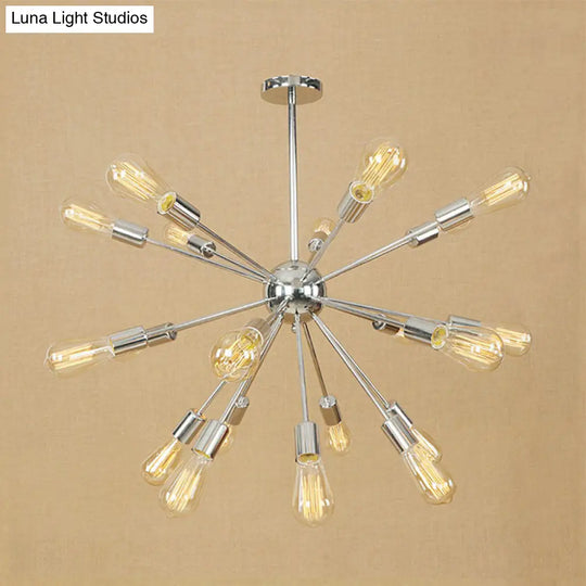 Modern Farmhouse Iron Chandelier Light - 18/21 Lights Copper/Gold Finish Sputnik Ceiling Fixture For
