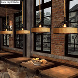 Farmhouse Black Rope Pendant Light Kit - Cone Cage Iron Lamp For Dining Room 3 Sizes Available
