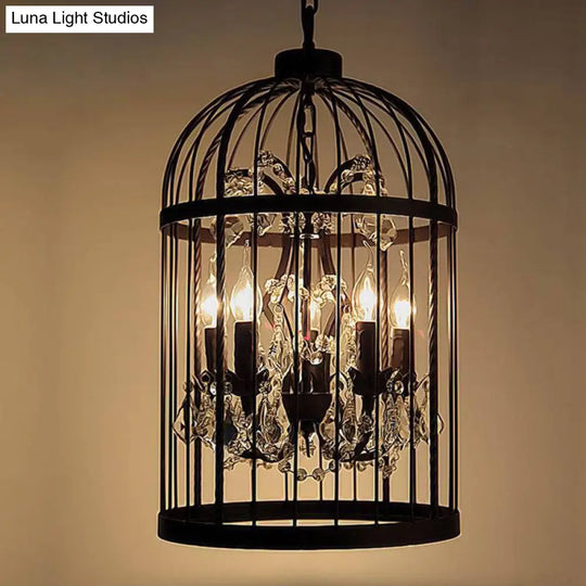 Farmhouse Crystal Pendant Light For Restaurant Ceiling Chandelier