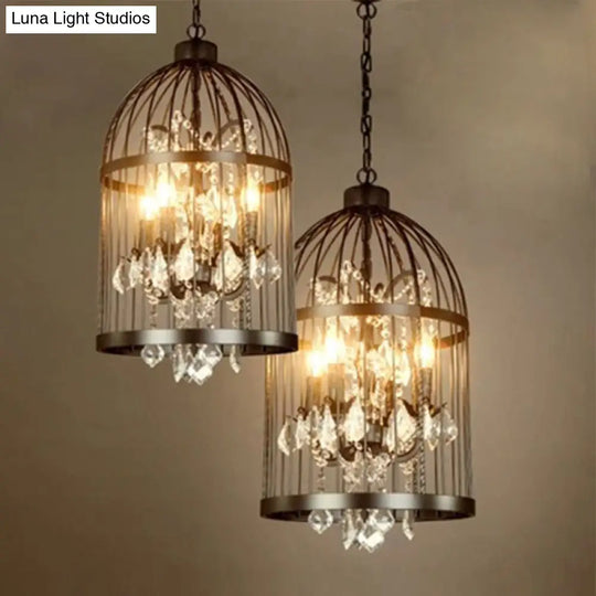 Farmhouse Crystal Pendant Light For Restaurant Ceiling Chandelier