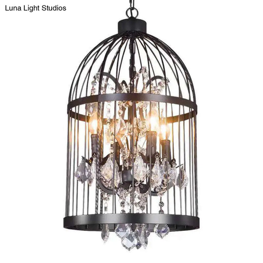Farmhouse Crystal Pendant Light For Restaurant Ceiling Chandelier