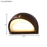 Farmhouse Flush Wall Sconce With Frosted Ribbed Glass & 1 Light