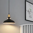 Farmhouse Iron Pendant Light - 1-Light Black/White Hanging Lamp For Barn Shade Living Room Black