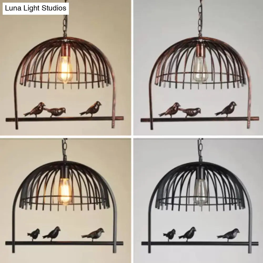 Farmhouse Metal Hanging Birdcage Pendant Light For Dining Room Ceiling And Island