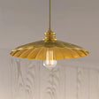 Farmhouse Vintage Style Scalloped Brass Pendant Lamp