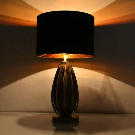 Federica - Vintage 1-Light Melon Table Lamp Ideas Hand-Worked Green Bubble Glass Night Lighting