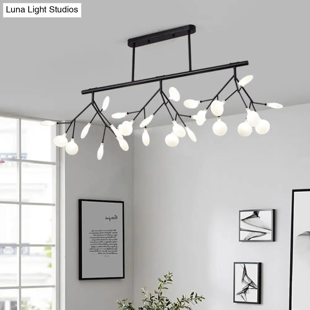 Firefly Island Pendant Light: Elegant Minimalistic Acrylic Lamp For Restaurants (27-Head Suspension)