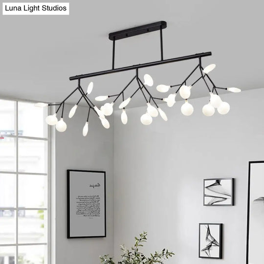 Firefly Island Pendant Light: Elegant Minimalistic Acrylic Lamp For Restaurants (27-Head Suspension)