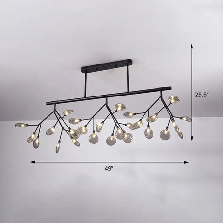 Firefly Island Pendant Light: Elegant Minimalistic Acrylic Lamp For Restaurants (27-Head Suspension)
