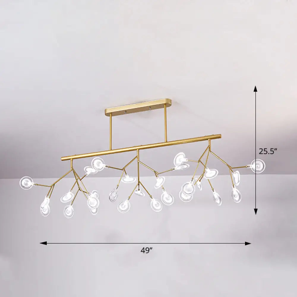 Firefly Island Pendant Light: Elegant Minimalistic Acrylic Lamp For Restaurants (27-Head Suspension)
