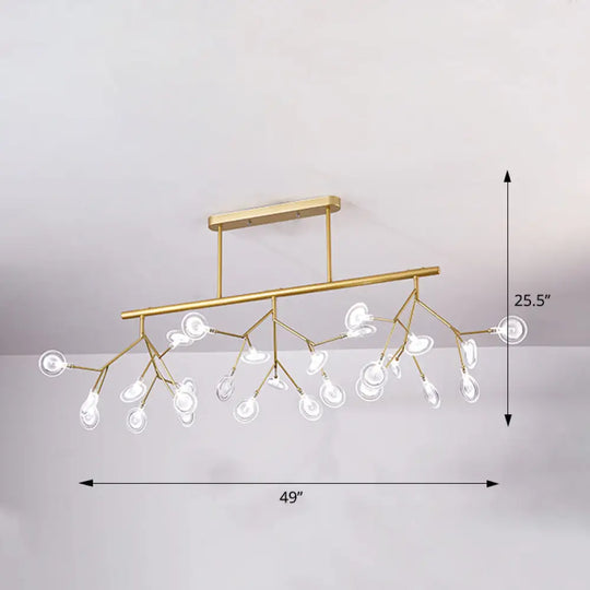 Firefly Island Pendant Light: Elegant Minimalistic Acrylic Lamp For Restaurants (27-Head Suspension)