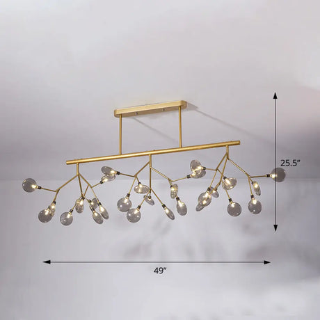 Firefly Island Pendant Light: Elegant Minimalistic Acrylic Lamp For Restaurants (27-Head Suspension)