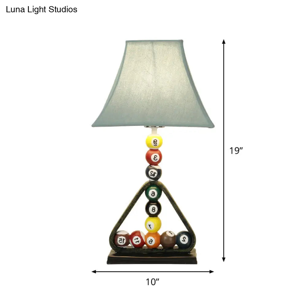 Flared Blue Studylight Kids 1-Light Book Light With Billiard Ball Decor - Perfect For Reading