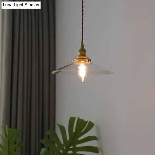 Flared Glass Industrial Pendant Light - Ideal For Dining Room Decoration