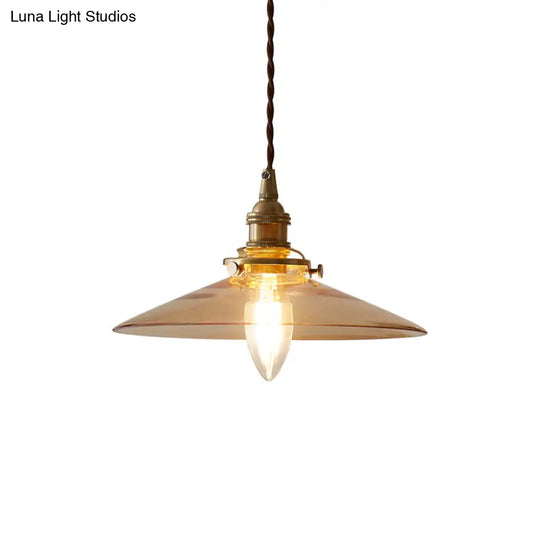 Flared Glass Industrial Pendant Light - Ideal For Dining Room Decoration